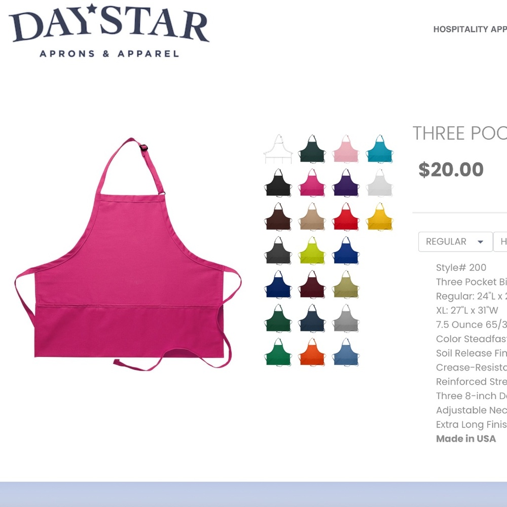 *Packet of Two* Three Pocket 24 inch Bib Apron
